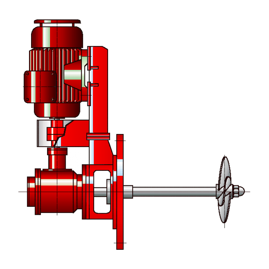 Fixed Side-Entry Mixers, Horizontal Axis Orthogonal Gearbox and Mechanical Seal