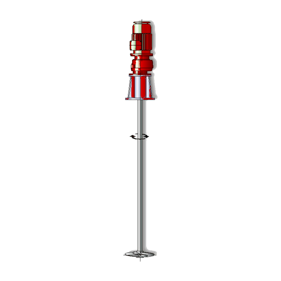 Fixed Agitators with Gear Reducer & Flanged Support